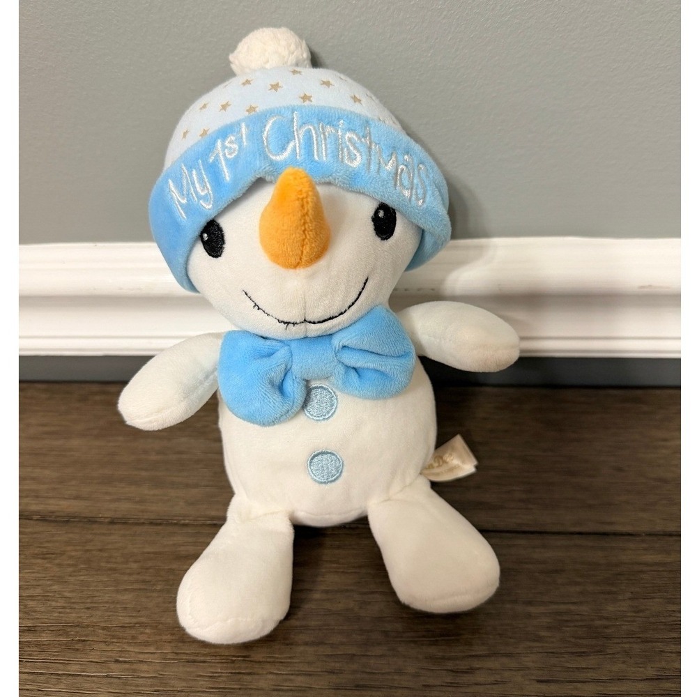 Dan‎ Dee My 1st Christmas Snowman Plush Blue Hat Bow Tie Stuffed Animal Toy